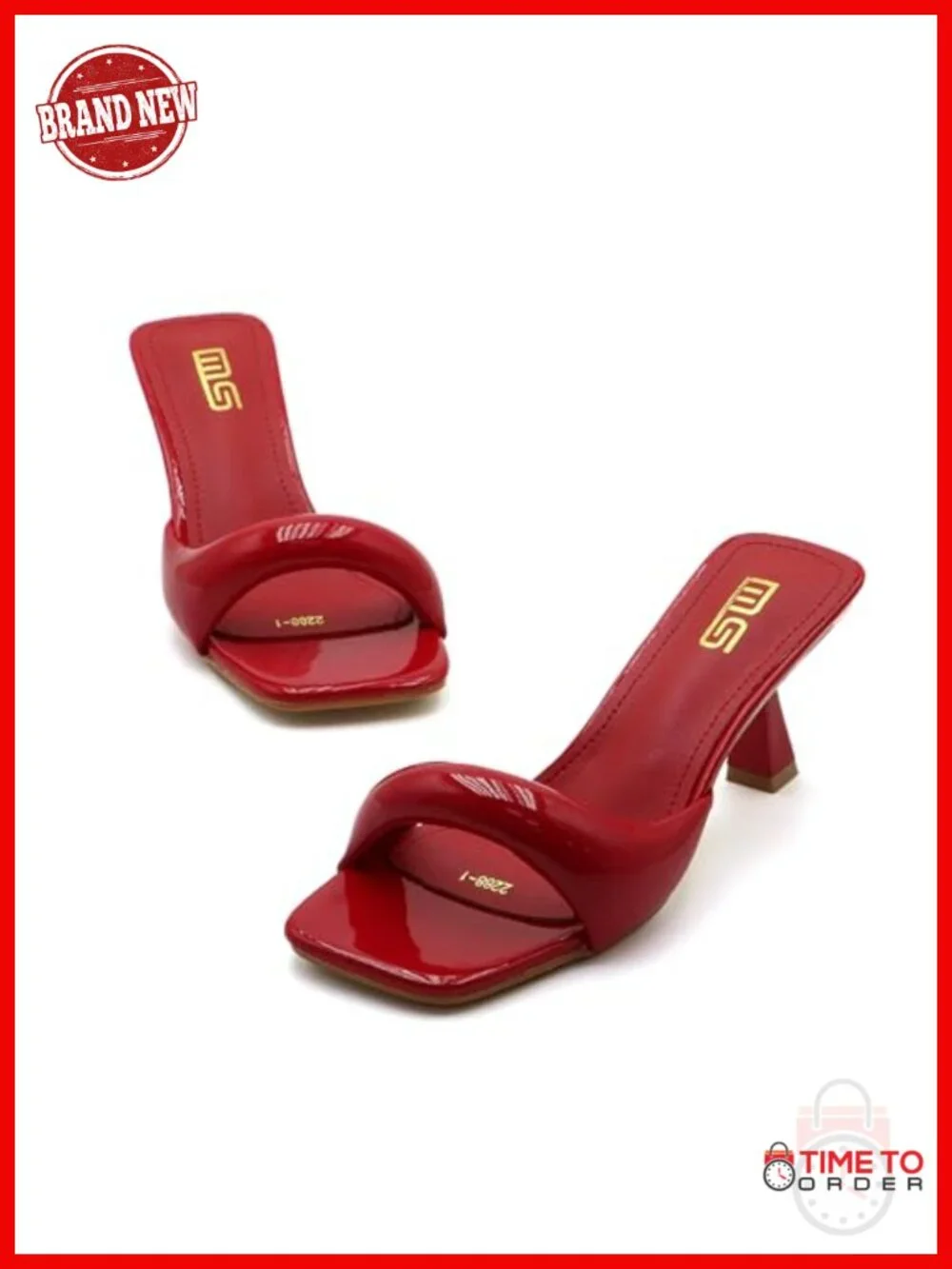 Leather Square Open Toe Kitten Heel Slide Sandals Party Evening Dress Shoes